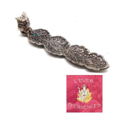 Porte-encens métal hibou